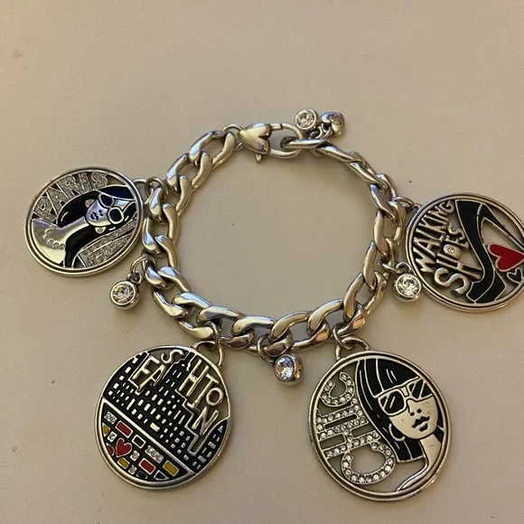 BRIGHTON Silver Charm Bracelet “Walking Shoes” with 4 large charms - Picture 3 of 3